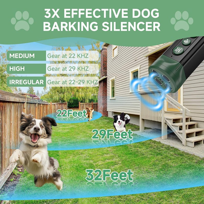 BOKKY 6-in-1 Anti Barking Device for Dogs with 3X Sonic Emitters Convertible Waterproof Dog Bark Deterrent of 4 Ultrasonic Heads Up to 32FT Long - Safe for Dogs Training - Indoor & Outdoor - Image 4